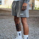 Washed Slate Blurred Jogger Shorts