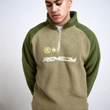 Khaki 2 Tone Sherpa 1/4 Zip
