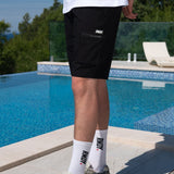 Black Tech Cargo Shorts