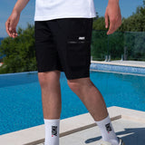 Black Tech Cargo Shorts