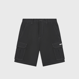 Black Contrast Stitch Cargo Shorts