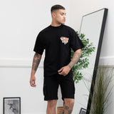 Black Colour Block Graphic Tee