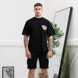 Black Colour Block Graphic Tee