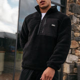 Black Tech 1/4 Zip Sherpa Jacket