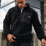 Black Tech 1/4 Zip Sherpa Jacket