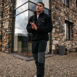 Black Tech 1/4 Zip Sherpa Jacket