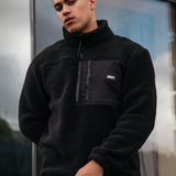 Black Tech 1/4 Zip Sherpa Jacket